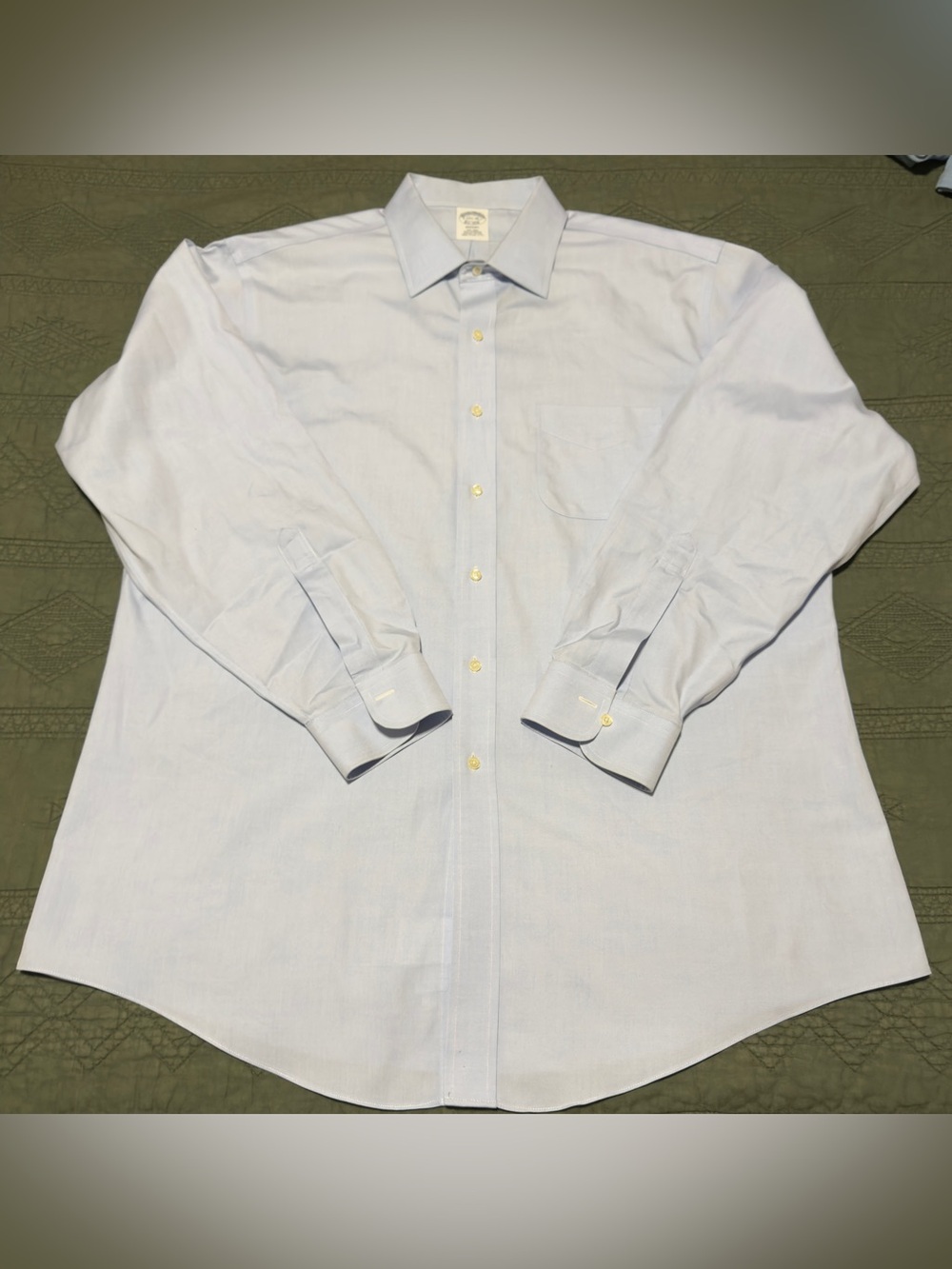 Brooks Brothers Regent Supima Cotton Blue Dress Shirt 17.5 35